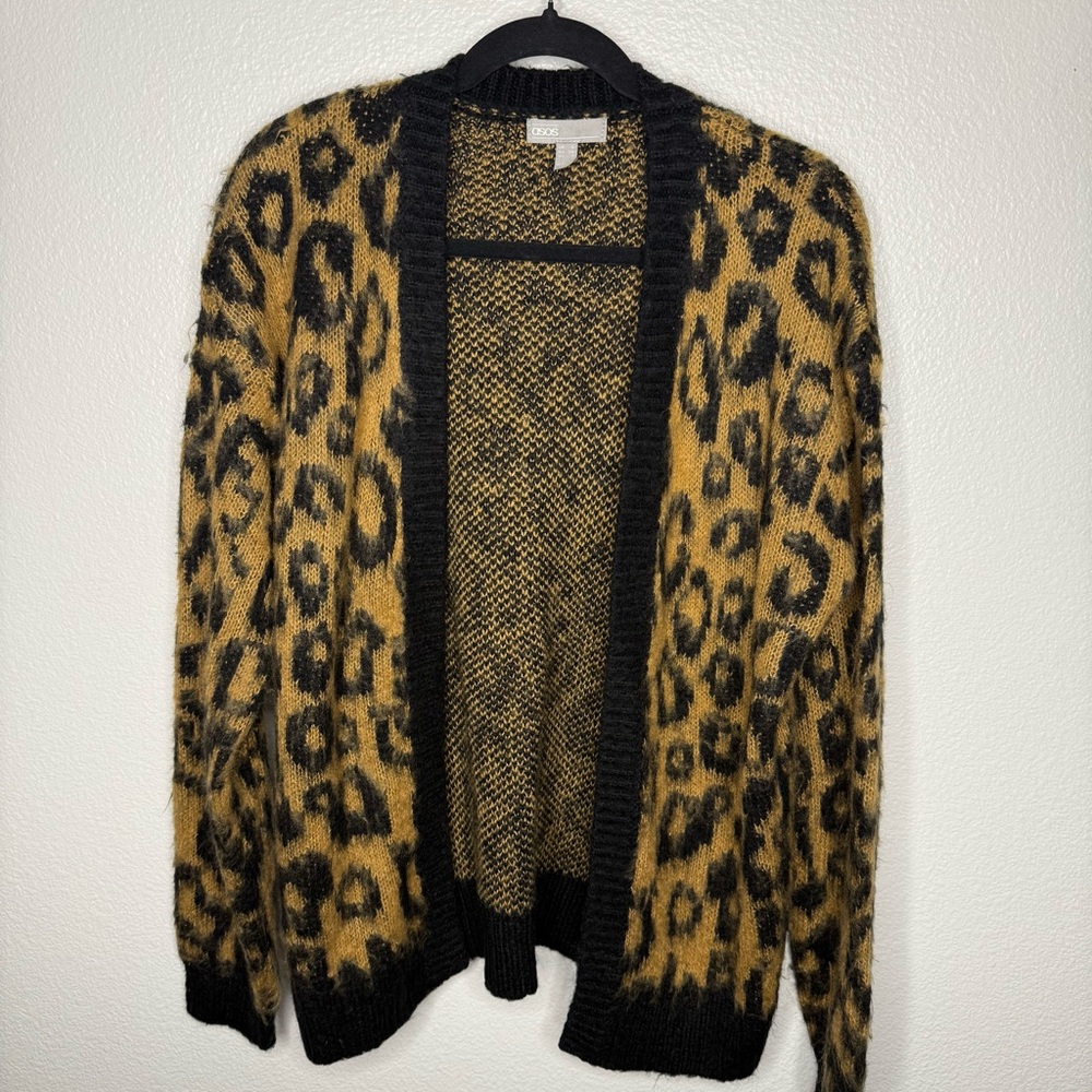 ASOS Animal Print‎ Cardigan in Black and Tan